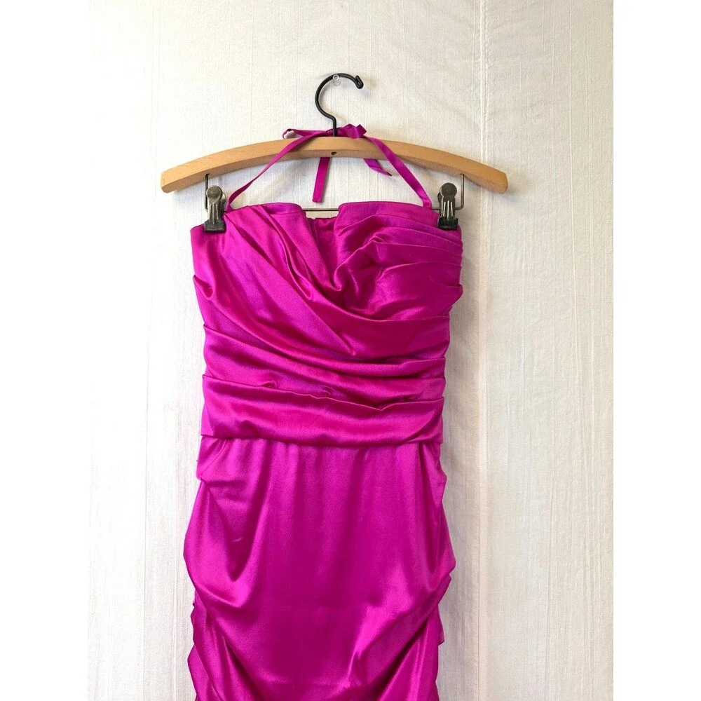 Dolce & Gabbana Fuchsia Silk Ruched Corset Mermaid Gown IT 40 US 4